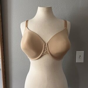Wacoal Bra 36DDD 85340 French Garden Contour Lace Beige Underwire Padded EUC